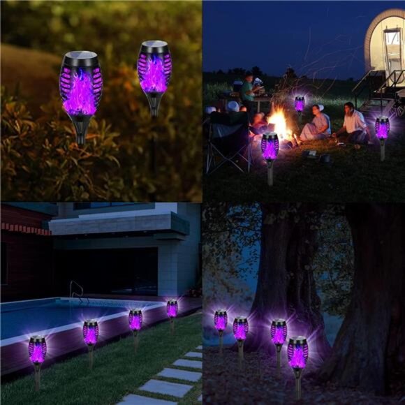Solar Lights Outdoor Waterproof Purple Halloween Decorations - Picture 3 of 6